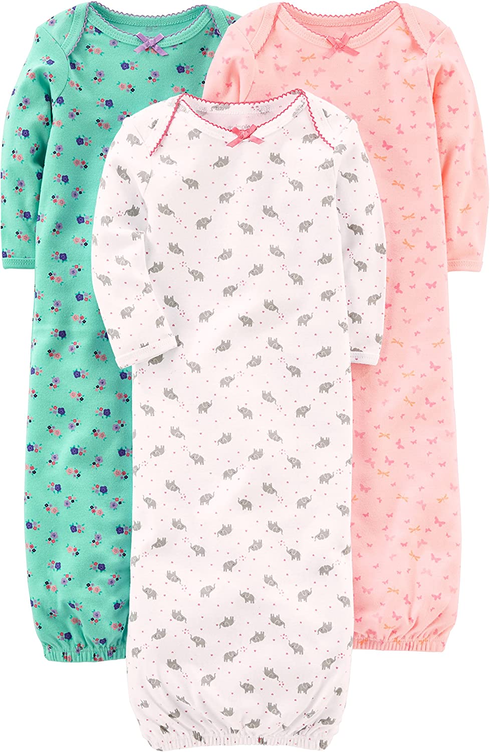 Simple Joys by Carter's Girls' 3-Pack Cotton Sleeper Gown