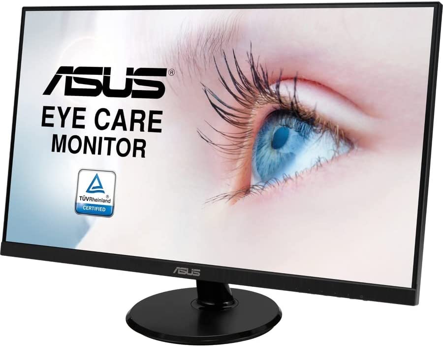 ASUS 27” 1080P Monitor (VA27DQ) - Full HD, IPS, 75Hz, Speakers, Adaptive-sync/FreeSync?, Low Blue Light, Flicker Free, VESA Mountable, Frameless, HDMI, VGA, DisplayPort, Tilt Adjustable, BLACK