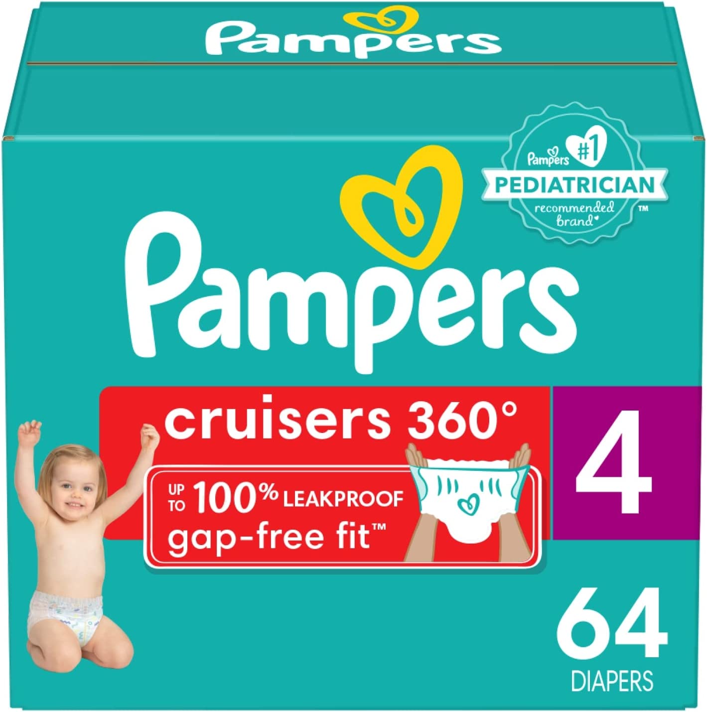 Pampers Cruisers 360 Diapers Size 4 64 Count