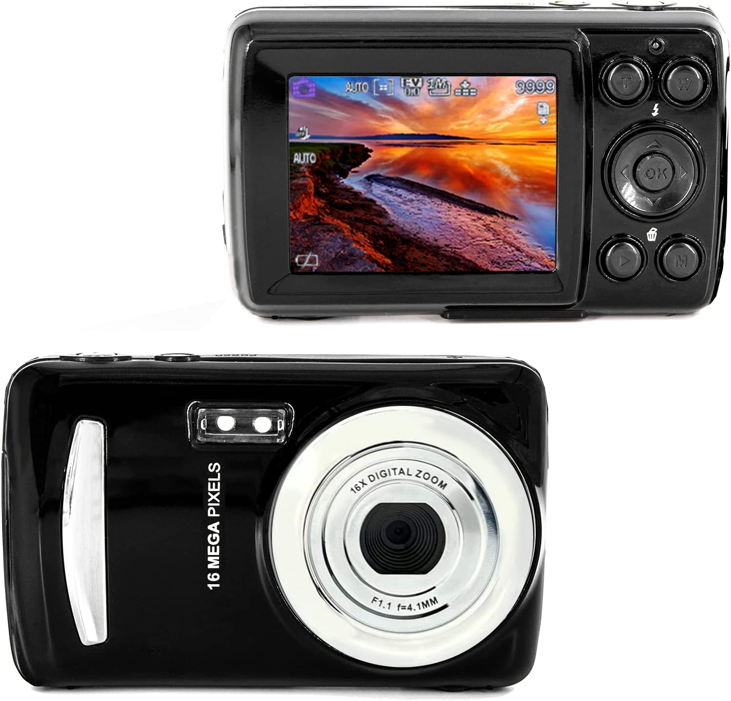 Acuvar 16MP Megapixel Compact Digital Camera and Video with 2.4" Screen and USB Cable