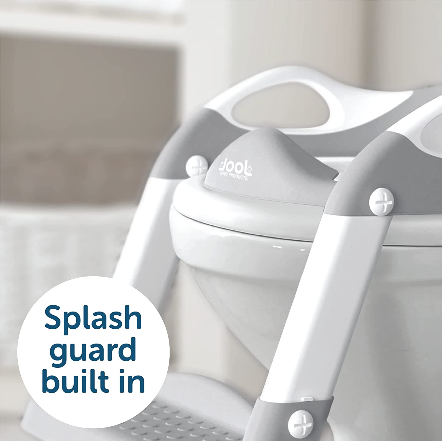 Potty Training Ladder - Soft Cushioned Seat, Adjustable Height, Collapsible, Non-Slip with Splash Guard - Ready Step Go! - Jool Baby