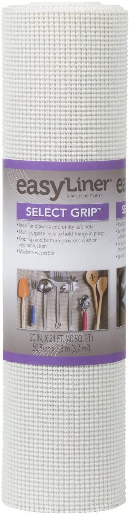 Duck Brand Select Grip EasyLiner Shelf and Drawer Liner, Non-Adhesive, 20-Inch x 24-Feet, Non-Adhesive, White, 281877