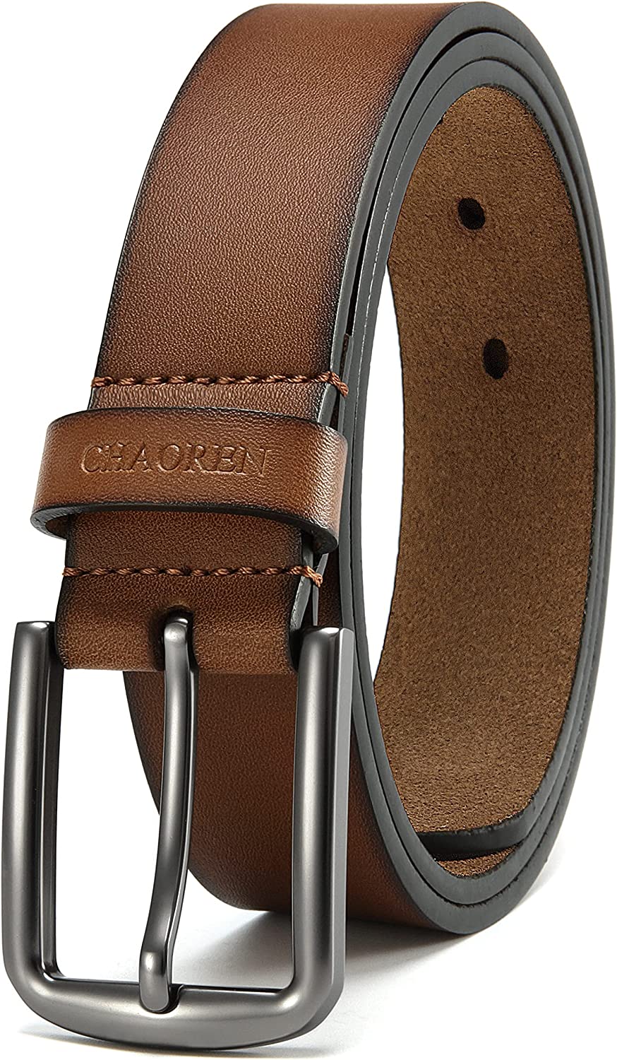 CHAOREN Mens Leather Belt - Mens Belts Casual for Jeans 1 3/8" - Perfect Belt for Daily Use