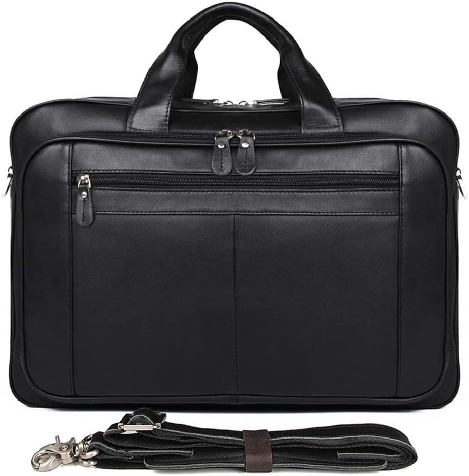 FEER Leather Briefcase for Man Crazy Horse Leather 17 inch Laptop Business Handbag Cowhide Male Tote Big Shouler Bags