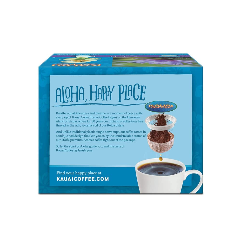 Kauai Coffee Single-Serve Pods, Na Pali Coast Dark Roast Arabica Coffee from Hawaii’s Largest Coffee Grower, Compatible with Keurig K-Cup Brewers - 12 Count