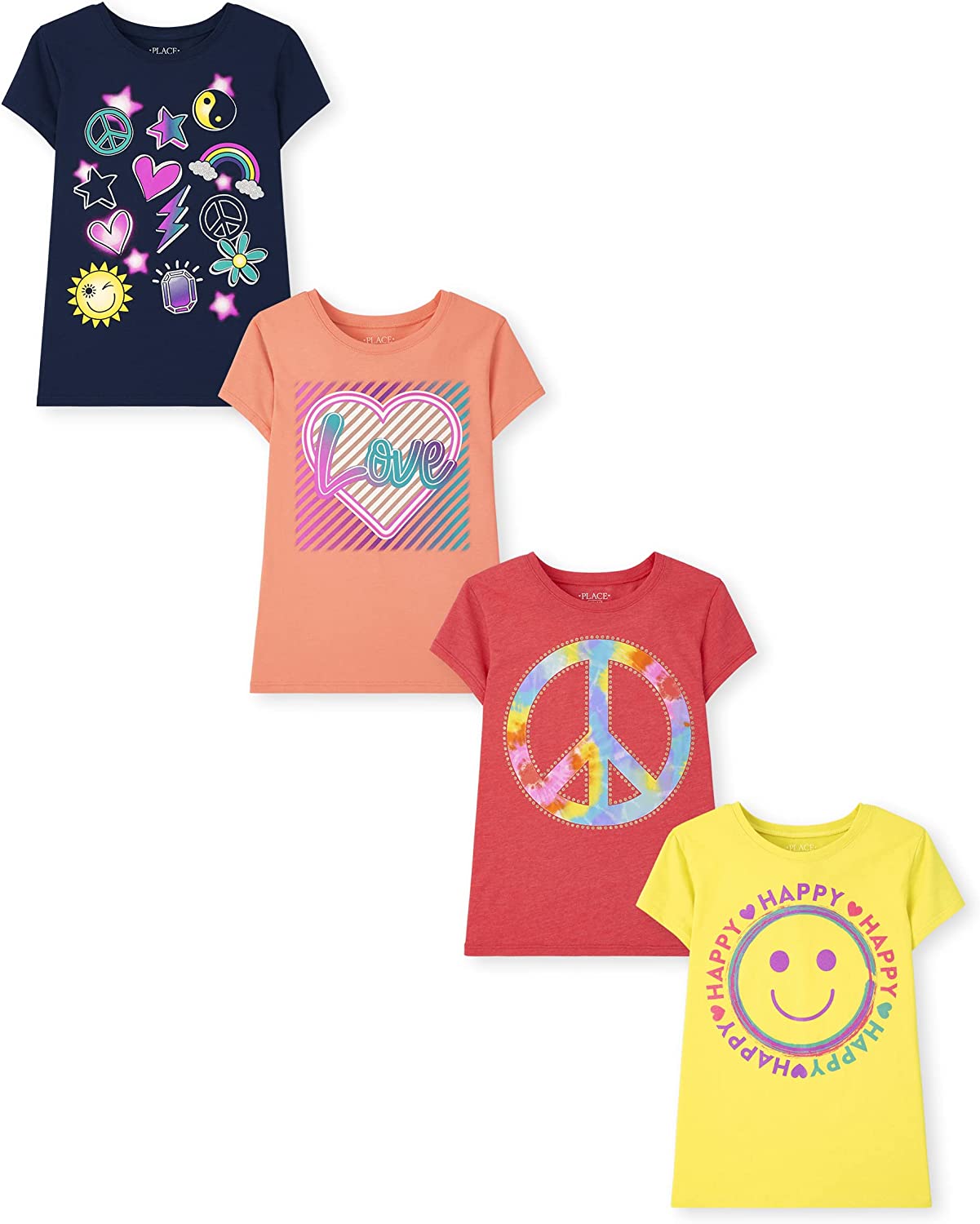 The Children's Place Girls Short Sleeve Graphic T-Shirt 4-Pack
