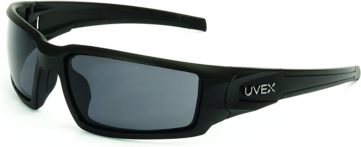 Uvex by Honeywell Hypershock Safety Glasses, Black Frame with Gray Lens & HydroShield Anti-Fog Coating (S2941HS)