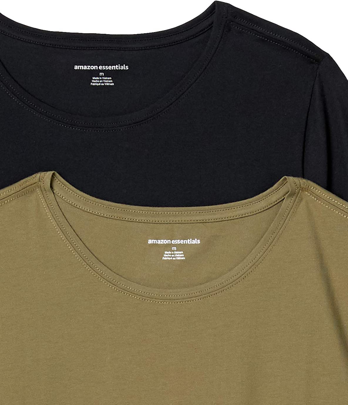 Amazon Essentials Women's Classic-Fit 100% Cotton Short-Sleeve Crewneck T-Shirt (Available in Plus Size), Pack of 2