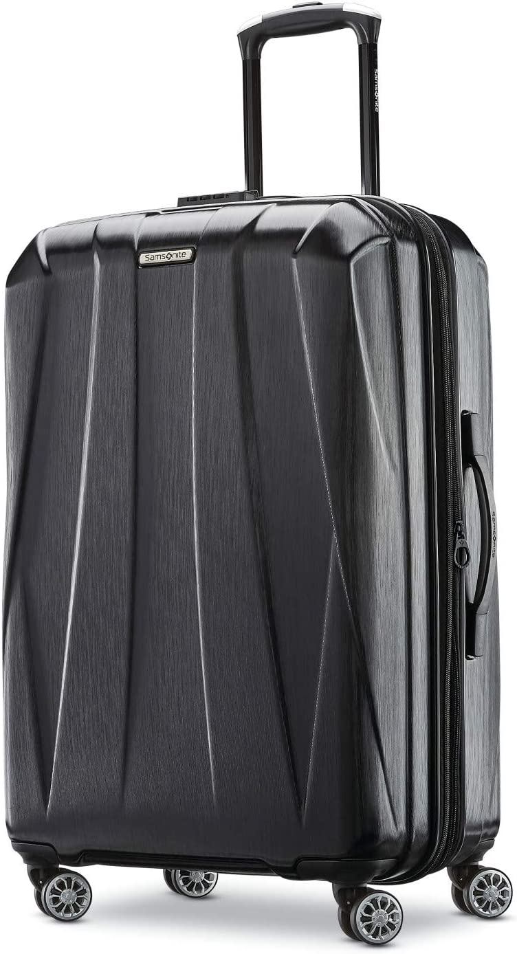 Samsonite Centric 2 Hardside Expandable Luggage with Spinner Wheels, Black, Checked-Medium 24-Inch