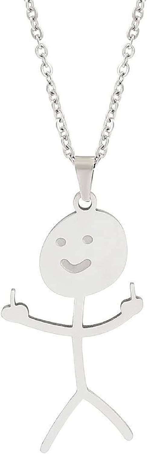 COLORFUL BLING Set Funny Doodle Smile Face Necklace Earrings Chain Link Pendant Necklace Drop Dangle Earrings for Women Men Teens Jewelry Gifts Unique Handmade Aesthetic Trendy Simple