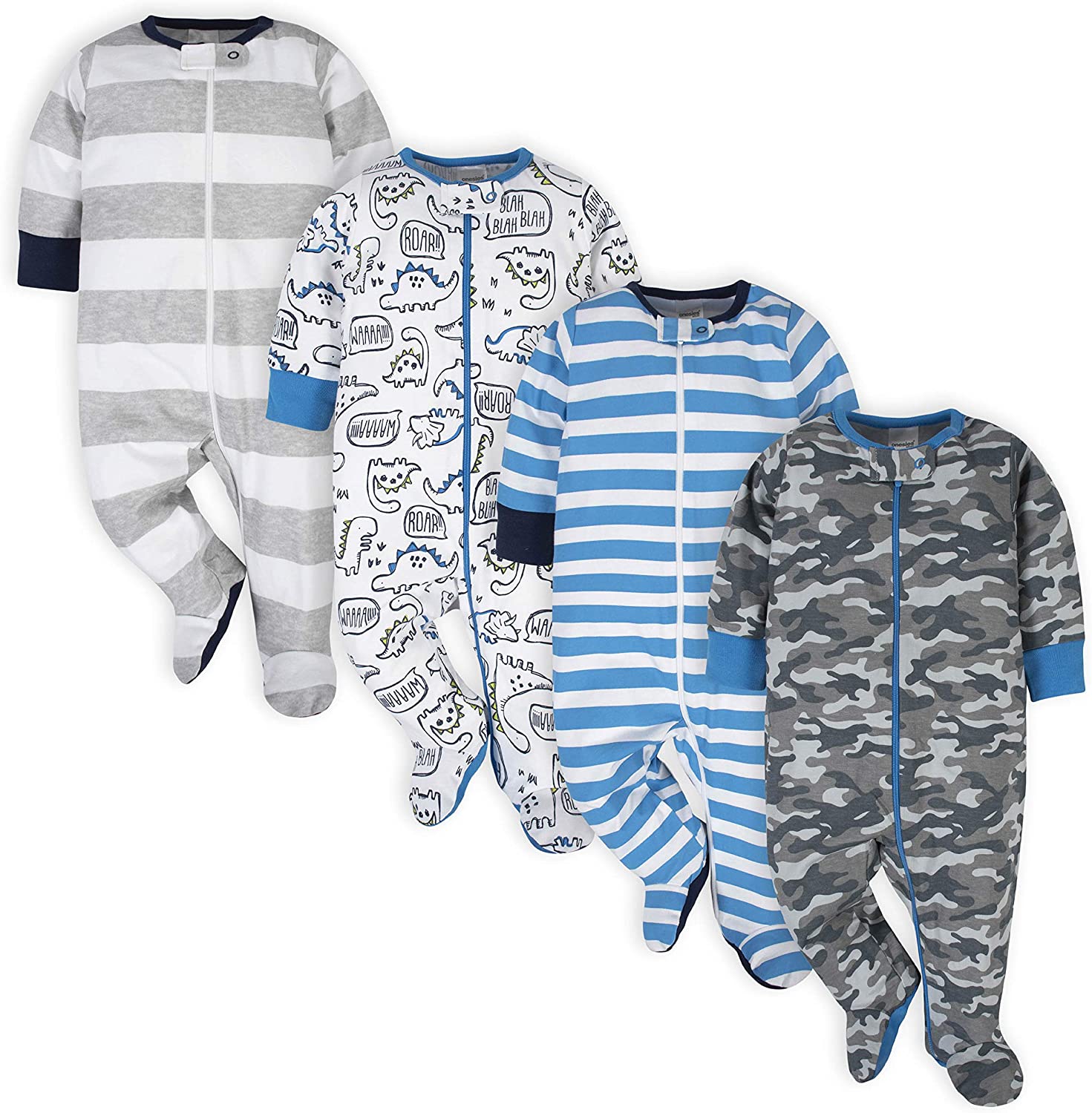 Onesies Brand baby-boys 4-pack Sleep 'N Play Footies