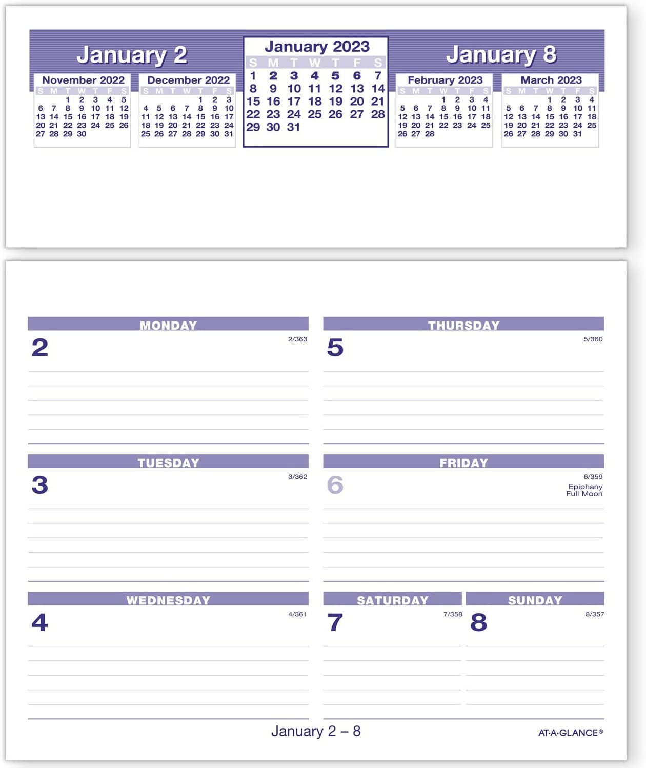 AT-A-GLANCE 2023 Weekly Desk Calendar Refill, Flip-A-Week, 6" x 7" (SW705X50)