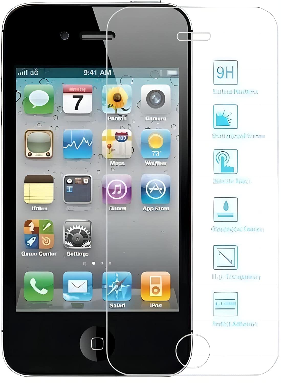 Mosiwe Box Packaging +Screen Protector with Original Music Player iPod Touch 4th Generation Touch (8GB-Black)