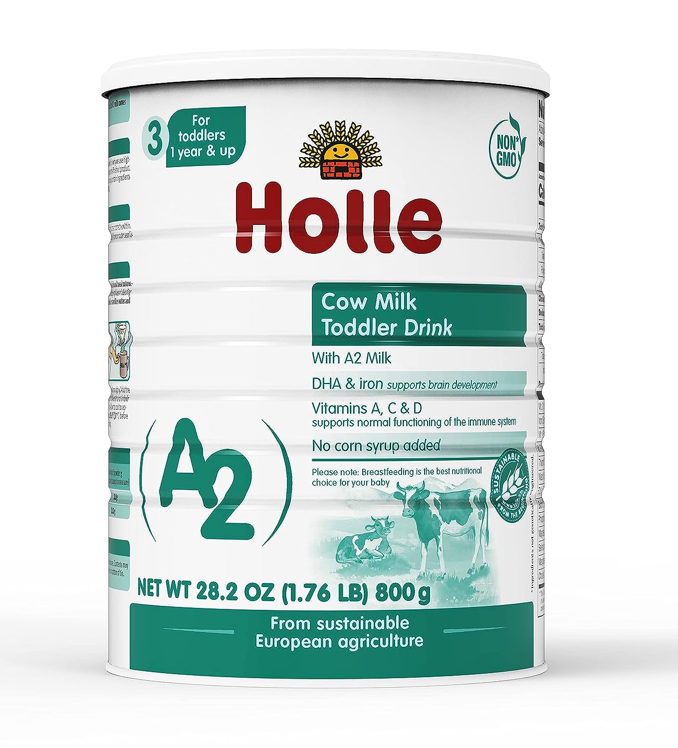 Holle Non-GMO - A2 European Whole Milk Toddler Drink - with DHA for Healthy Brain Development - 1 Year & Up