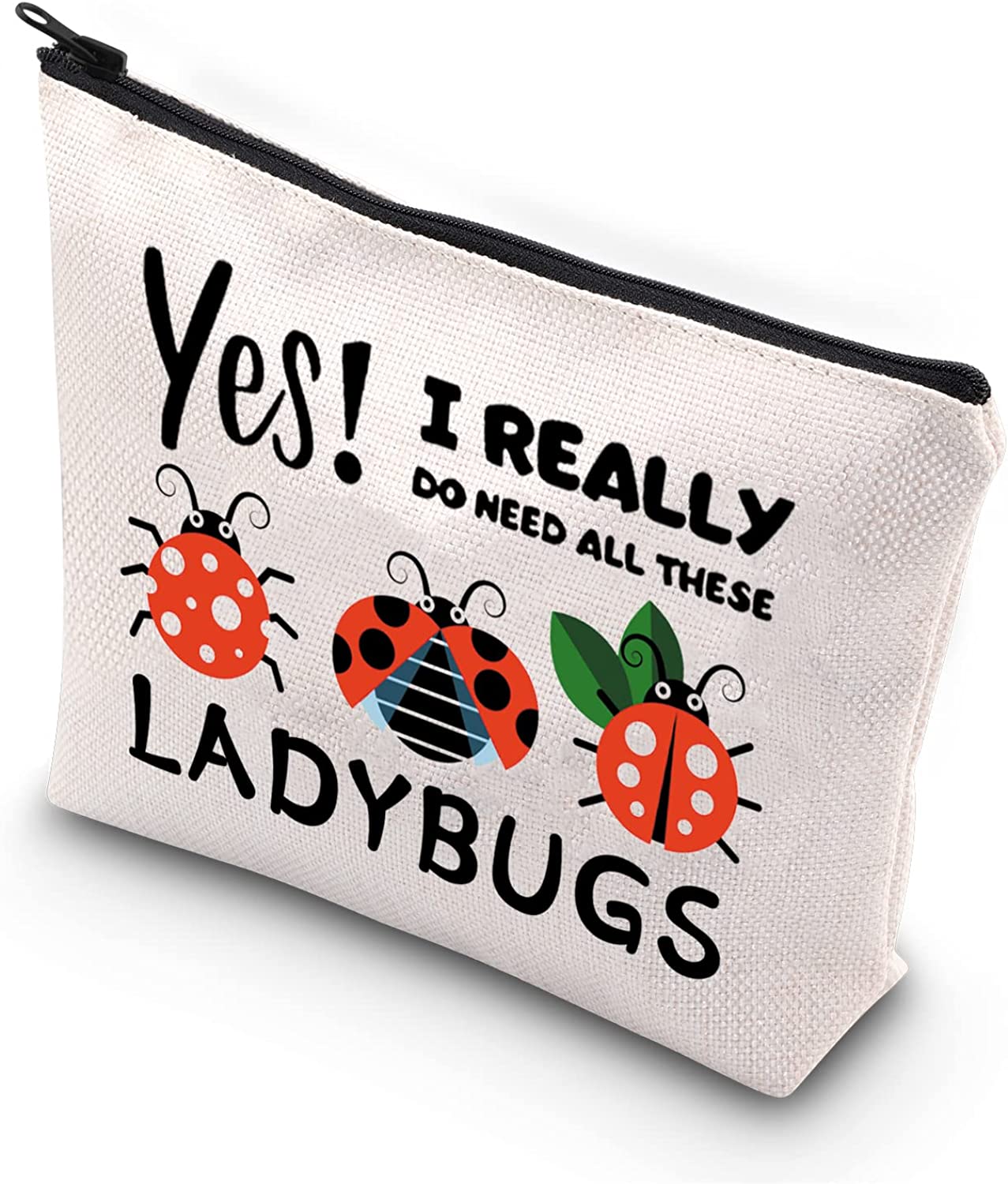 BDPWSS Ladybug Makeup Bag Good Luck Ladybug Symbol Insect Gifts Ladybug Theme Gift Funny Ladybug Gift