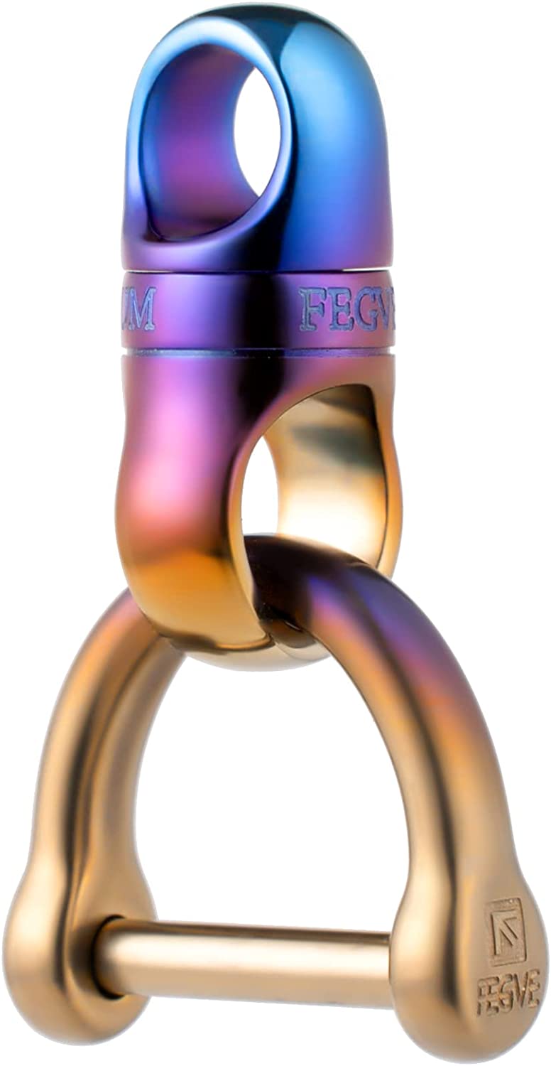 TISUR Titanium Key Ring, Key Chain Rings Heavy Duty Swivel Keyrings Carabiner Keychain For Men And Women Key Chain Assecories(1Pc Multi Swivel+Dring S)