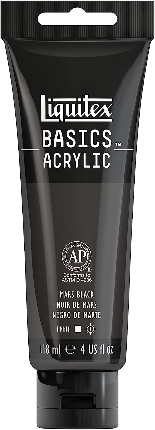 Liquitex BASICS Acrylic Paint, 118ml (4-oz) Tube, Mars Black
