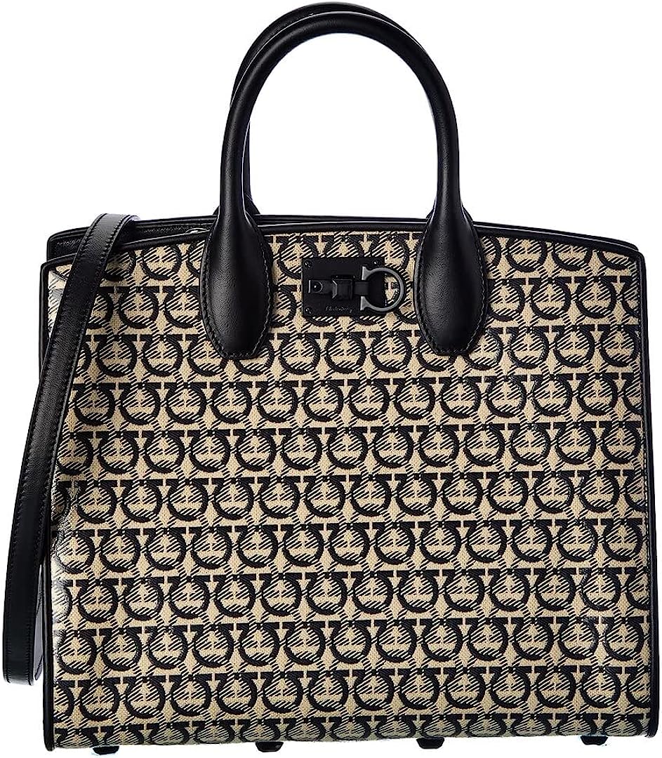 SALVATORE FERRAGAMO Studio Box Monogram Print Tote Bag