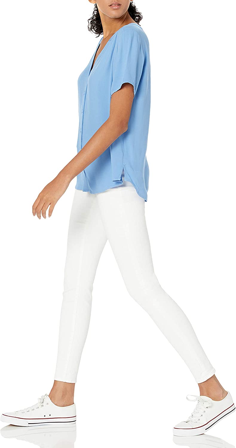 Amazon Essentials Women's Short-Sleeve Woven Blouse
