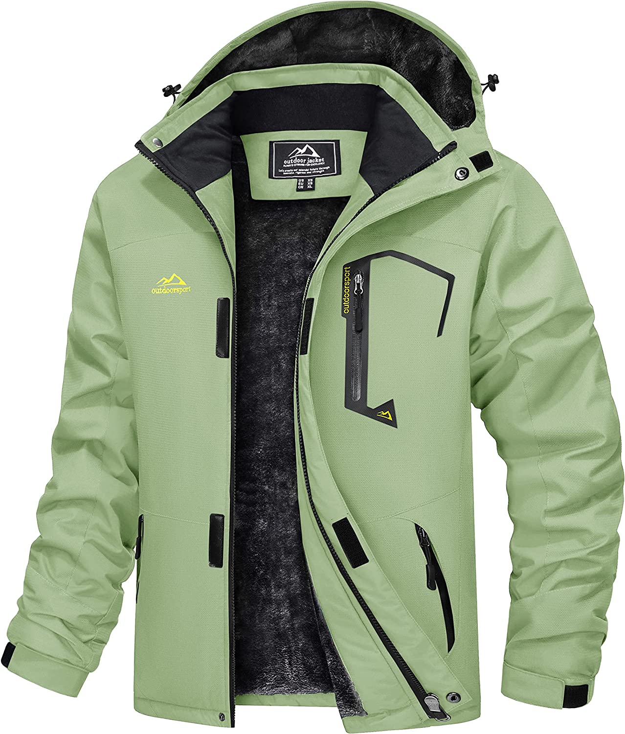 MAGCOMSEN Men's Winter Coats Waterproof Ski Snow Jacket Warm Fleece Jacket Parka Raincoats with Multi-Pockets