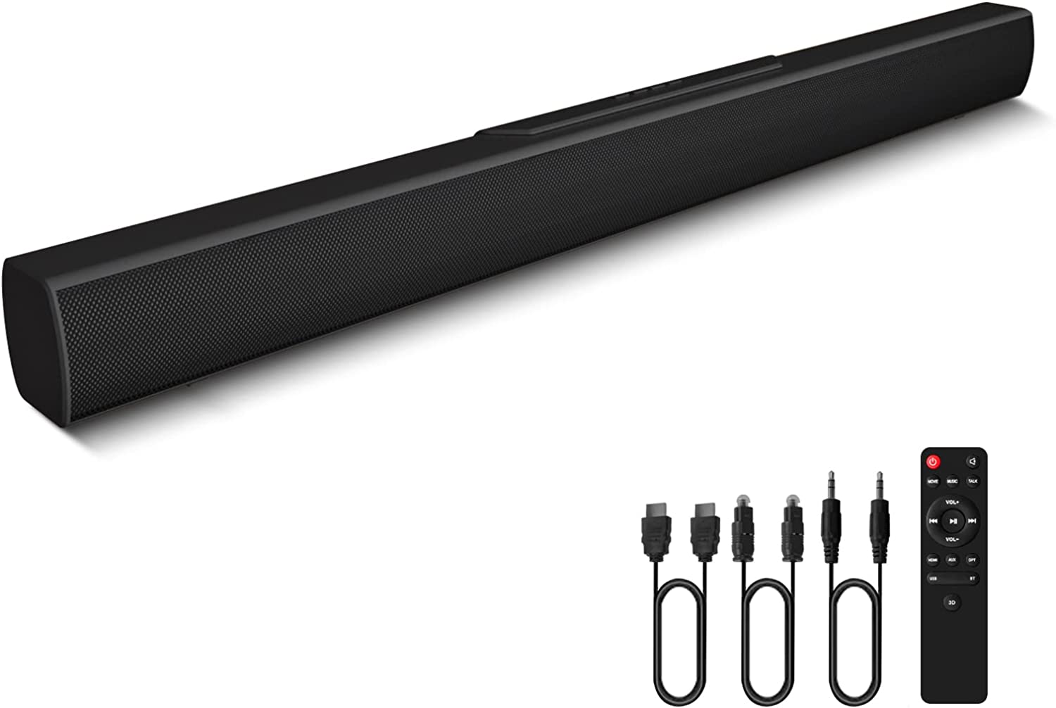 TREFAN Sound Bars for tv with Build in subwoofer, Soundbar Surround Sound Home Theater System with Bluetooth HDMI ARC USB Optical TV Speakers Sound Bar 100W 36inch