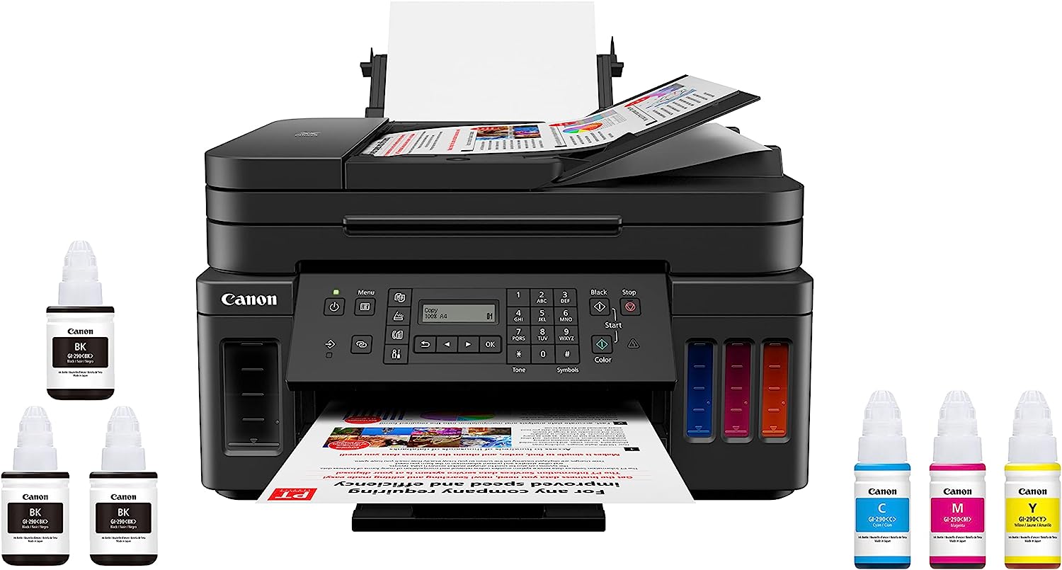 Canon G7020 All-in-One Printer Home Office | Wireless Supertank (Megatank) Printer | Copier | Scan, | Fax and ADF with Mobile Printing, Black