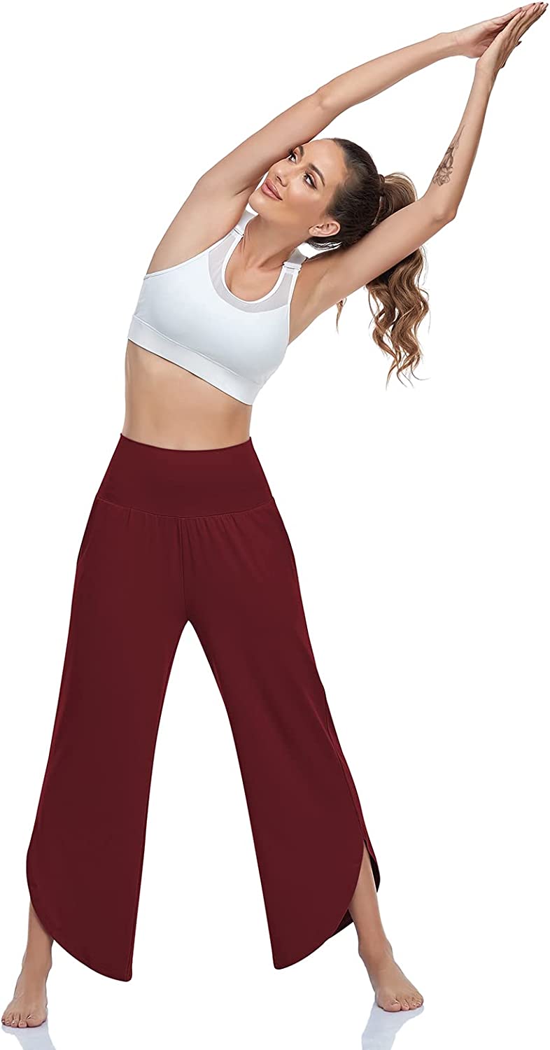 UEU Women's Wide Leg Yoga Pants High Waisted Comfy Dance Sweatpants Loose Casual Soft Lounge Joggers for Women with Pockets