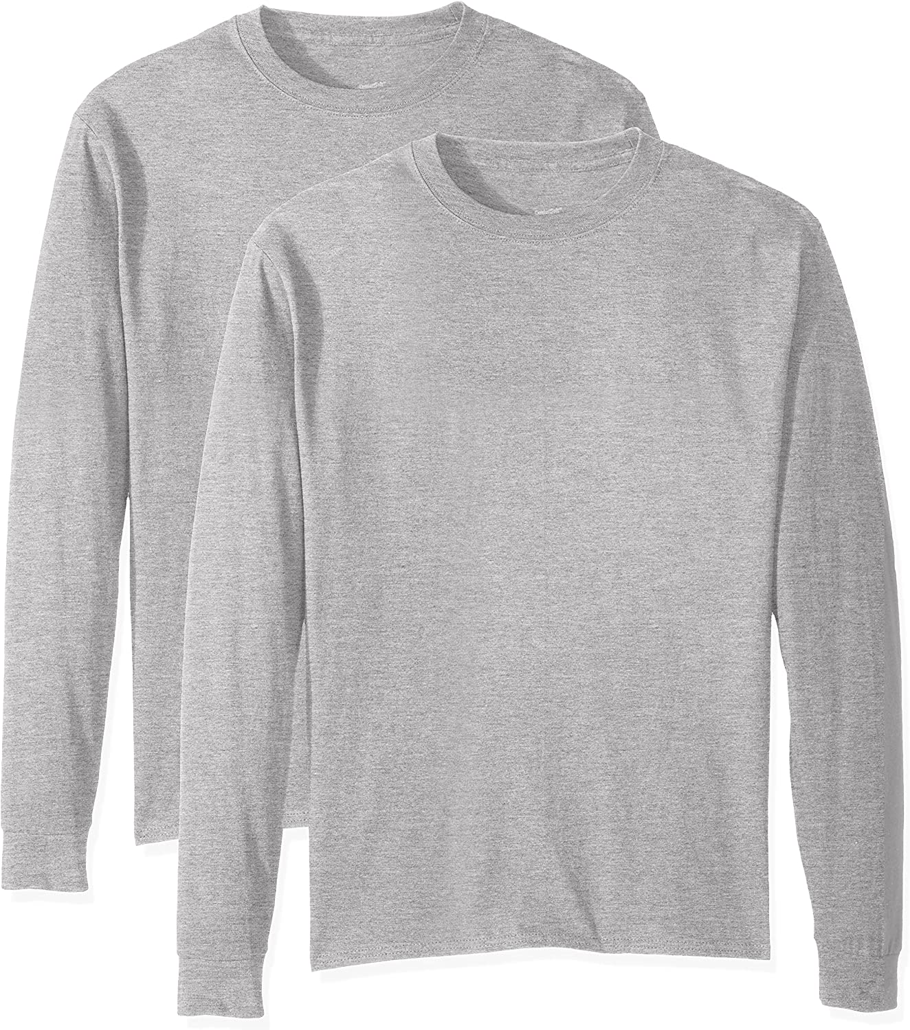 Hanes Men's Essentials Long-Sleeve T-Shirt, Crewneck Cotton T-Shirts for Men, 2-Pack