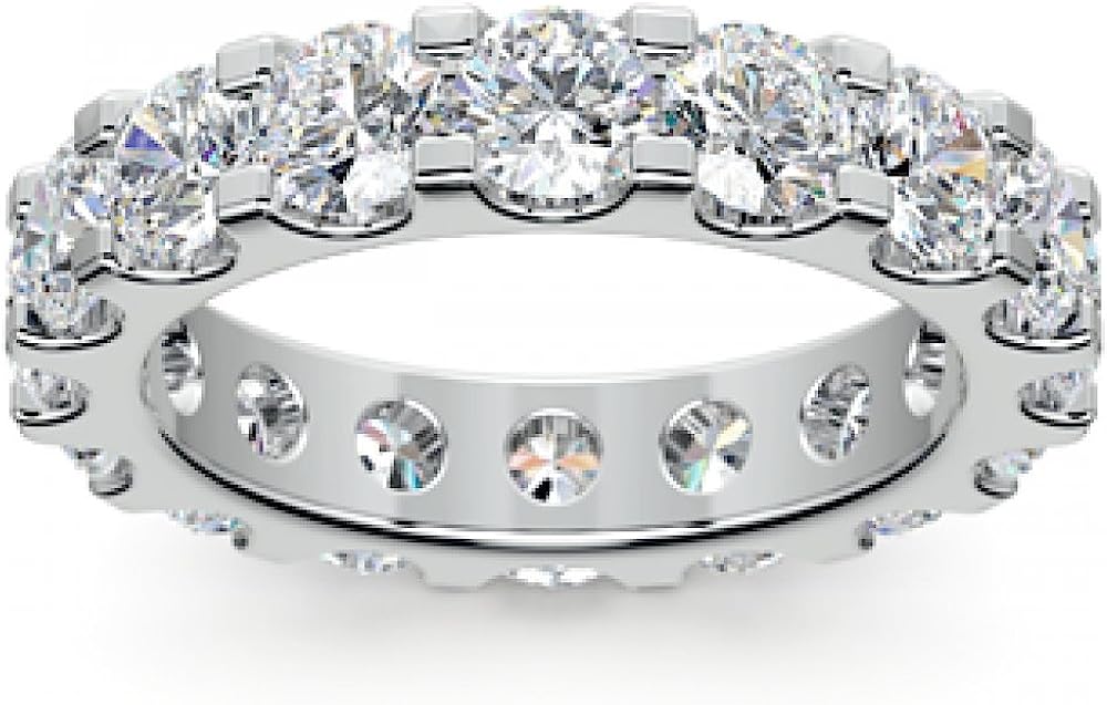 Madina Jewelry 4.00 ct Ladies Round Cut Diamond Eternity Wedding Band Ring in 18 kt White Gold