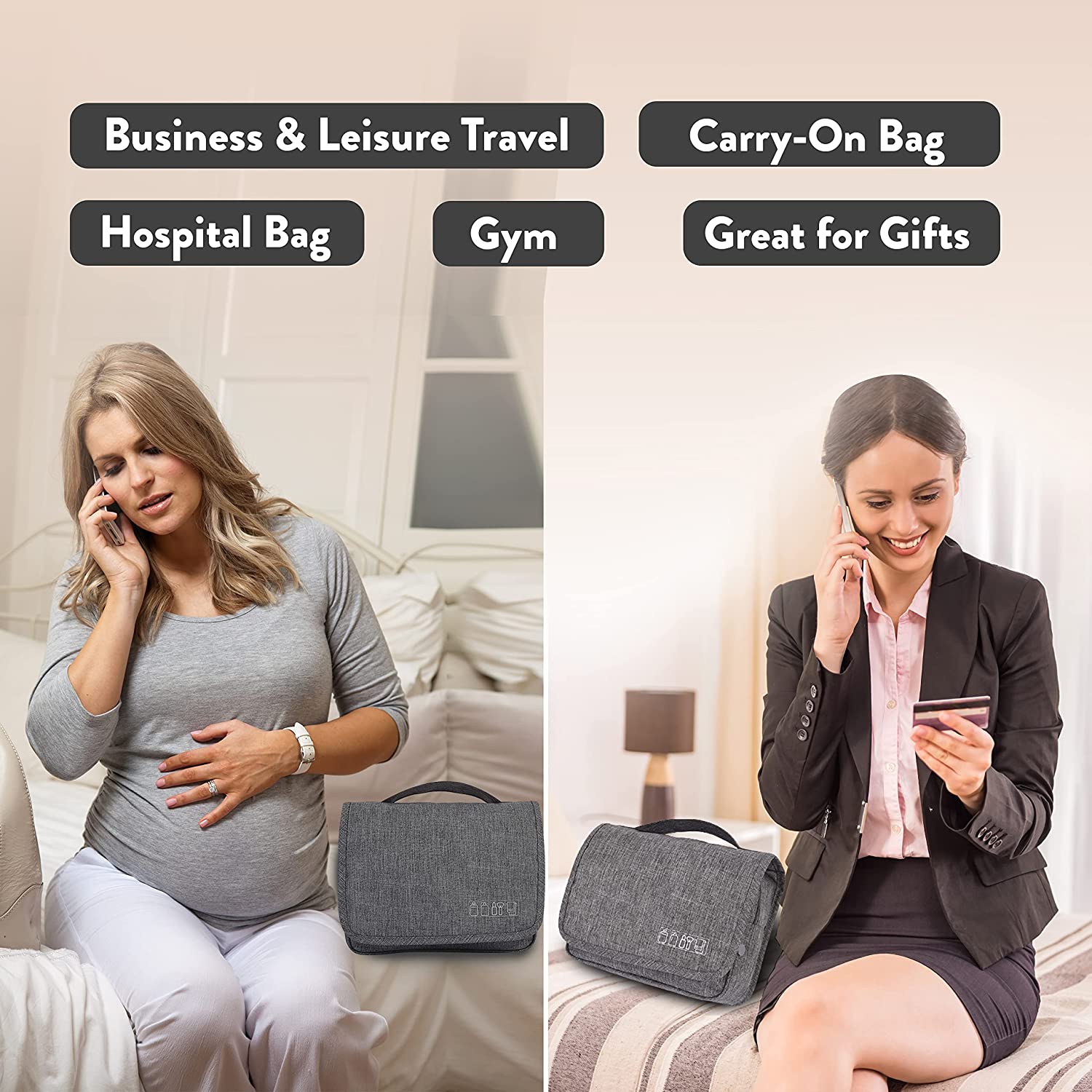 Women’s Luxury Natural 30 piece travel accessories kit, Size TSA Compliant Essentials, Toiletries in Travel Bag, Travel size toiletries. Vacation, hospital bag for labor and delivery postpartum