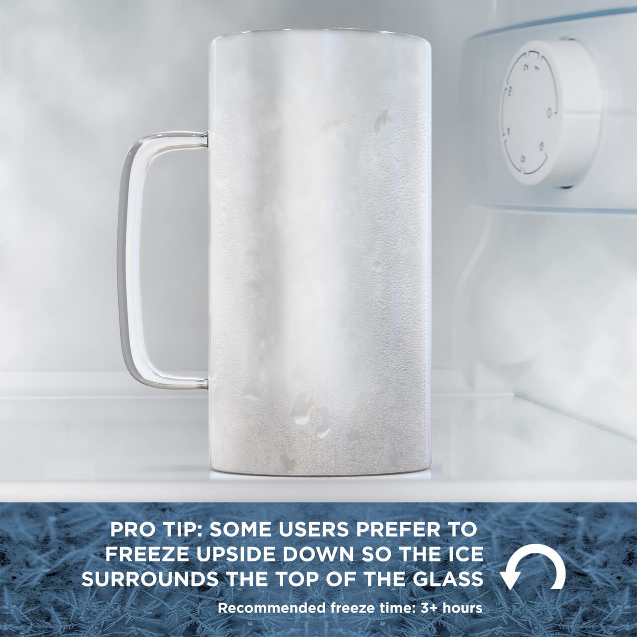 GALVANOX Freezer Glass Beer Mug with Handle, 1-Pint Freezable Beer Stein Chiller with Ice Wall Liquid-Gel (16oz) Insulated Frozen Drinking Cup Gift for the Man who already has everything (Gift Boxed)