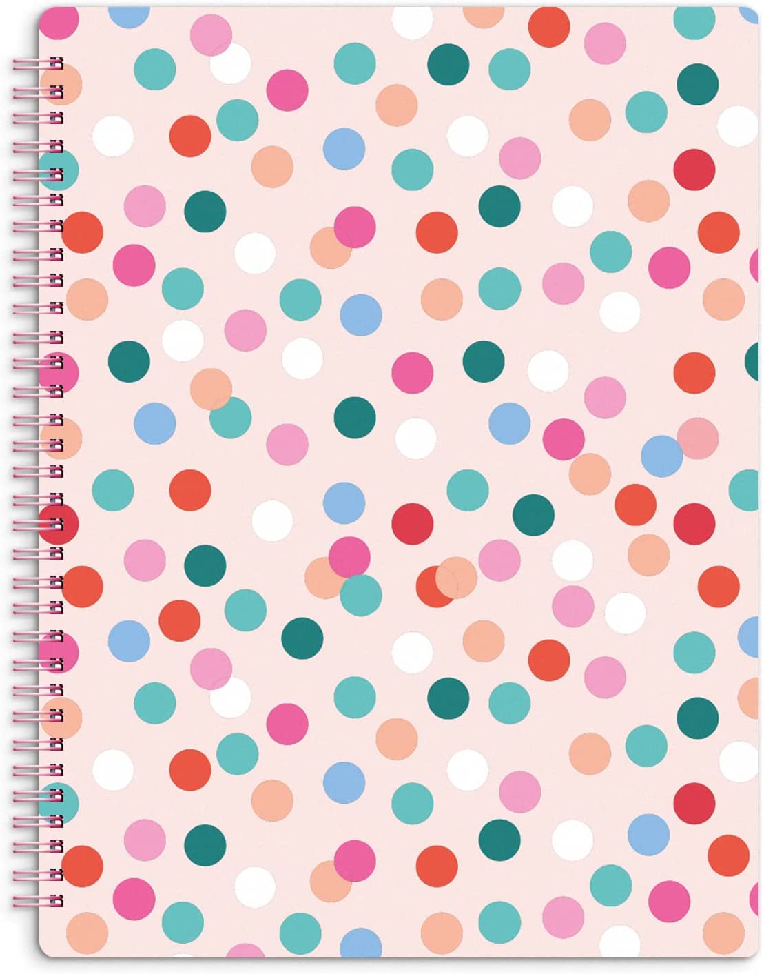 S&amp;O Cute Spiral Notebooks - College Ruled Spiral Notebook with Pockets - Hardcover Notebook for Women - 160 Pages - Cute Notebooks for School &amp; Journal - Polka Dots Notebook - 6.25x8.25&#34;