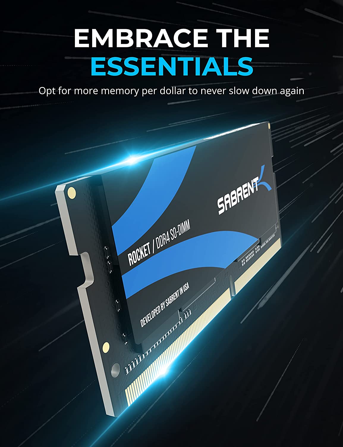 SABRENT Rocket 16GB DDR4 SO-DIMM 3200MHz Memory Module for Laptop, Ultrabook, and Mini-PC (SB-DDR16)