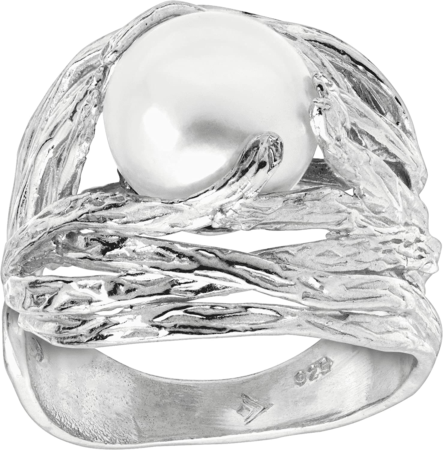 Silpada 'Nested Cultured Pearl' 9.5-10 mm Freshwater Cultured Pearl Ring in Sterling Silver