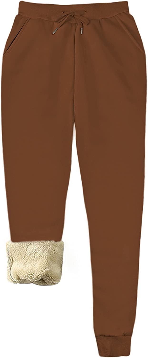 Yeokou Womens Sherpa Lined Sweatpants Winter Athletic Jogger Fleece Pants