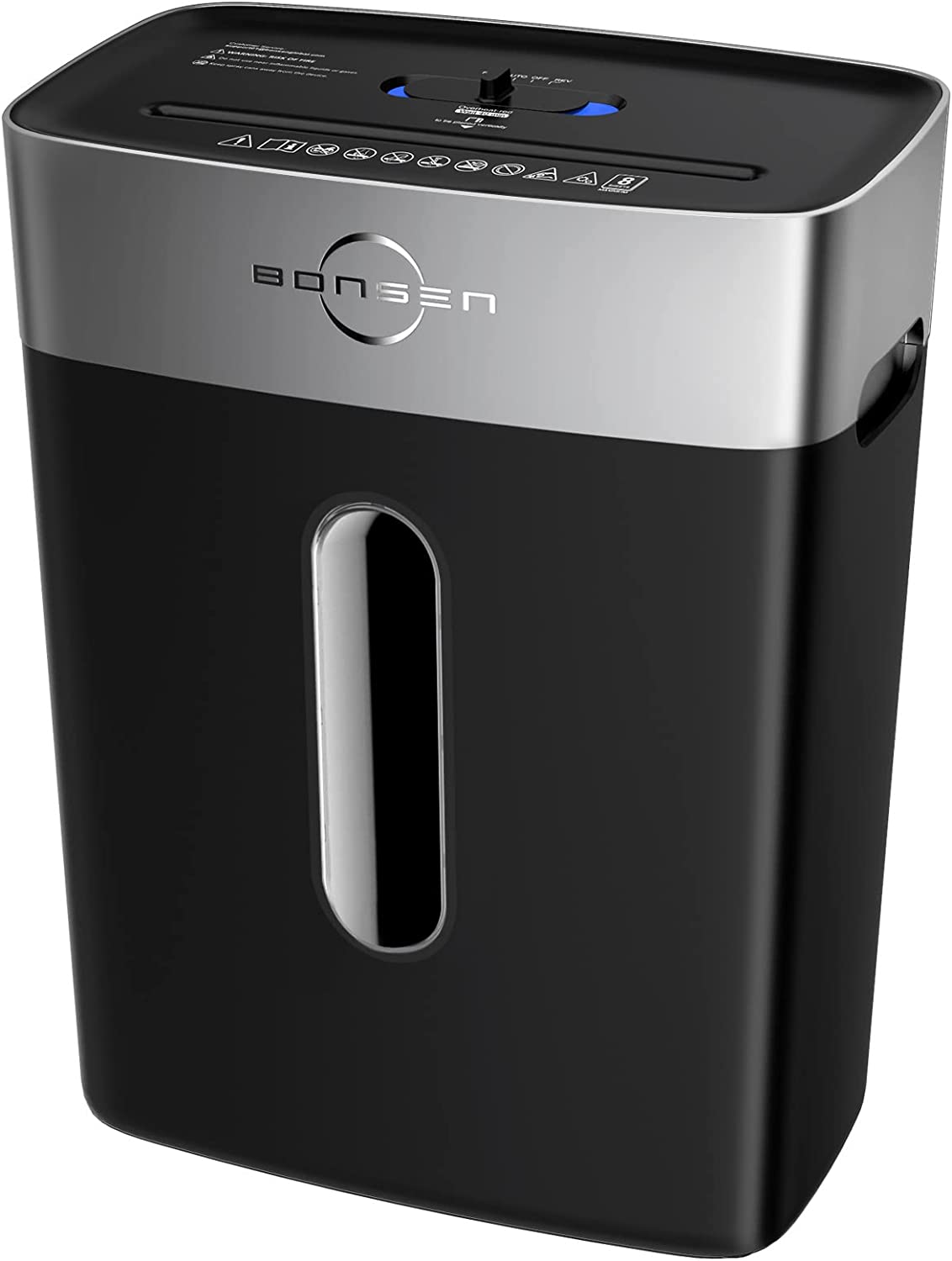 BONSEN Shredder for Home Office, 8-Sheet Crosscut Credit Card Shredder, Small Paper Shredder for Home Use with 4 Gallons Wastebasket, High Security Level P-4, ETL Certification (S3101)