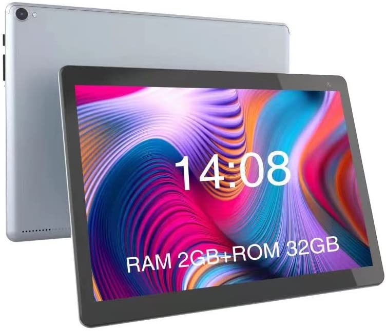 Android Tablet, 10 inch Tablets, 2GB+32GB Computer Tablet Support 512GB Expand, 2MP + 8MP Camera, IPS Screen, WiFi, Bluetooth, 6000mAh, Google GMS Certified Tableta