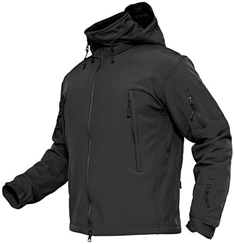 MAGCOMSEN Men's Tactical Jacket Winter Snow Ski Jacket Water Resistant Softshell Fleece Lined Winter Coats Multi-Pockets