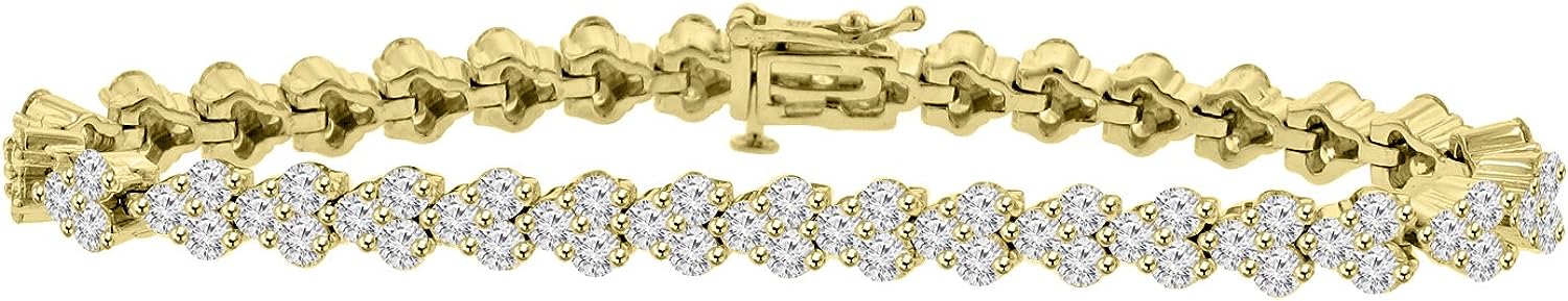Madina Jewelry 8.51 ct Ladies Round Cut Diamond Tennis Bracelet in (Color G Clarity SI-1) in 14 Kt Yellow Gold