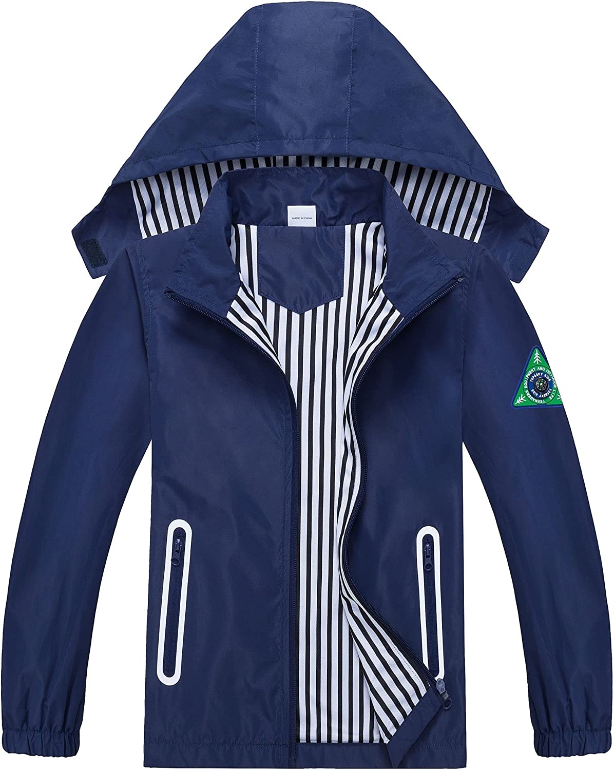 IjnUhb Waterproof Hooded Jacket for Boys Girls,Kids Raincoats Outdoor Windbreaker Dinosaur Rain Jacket