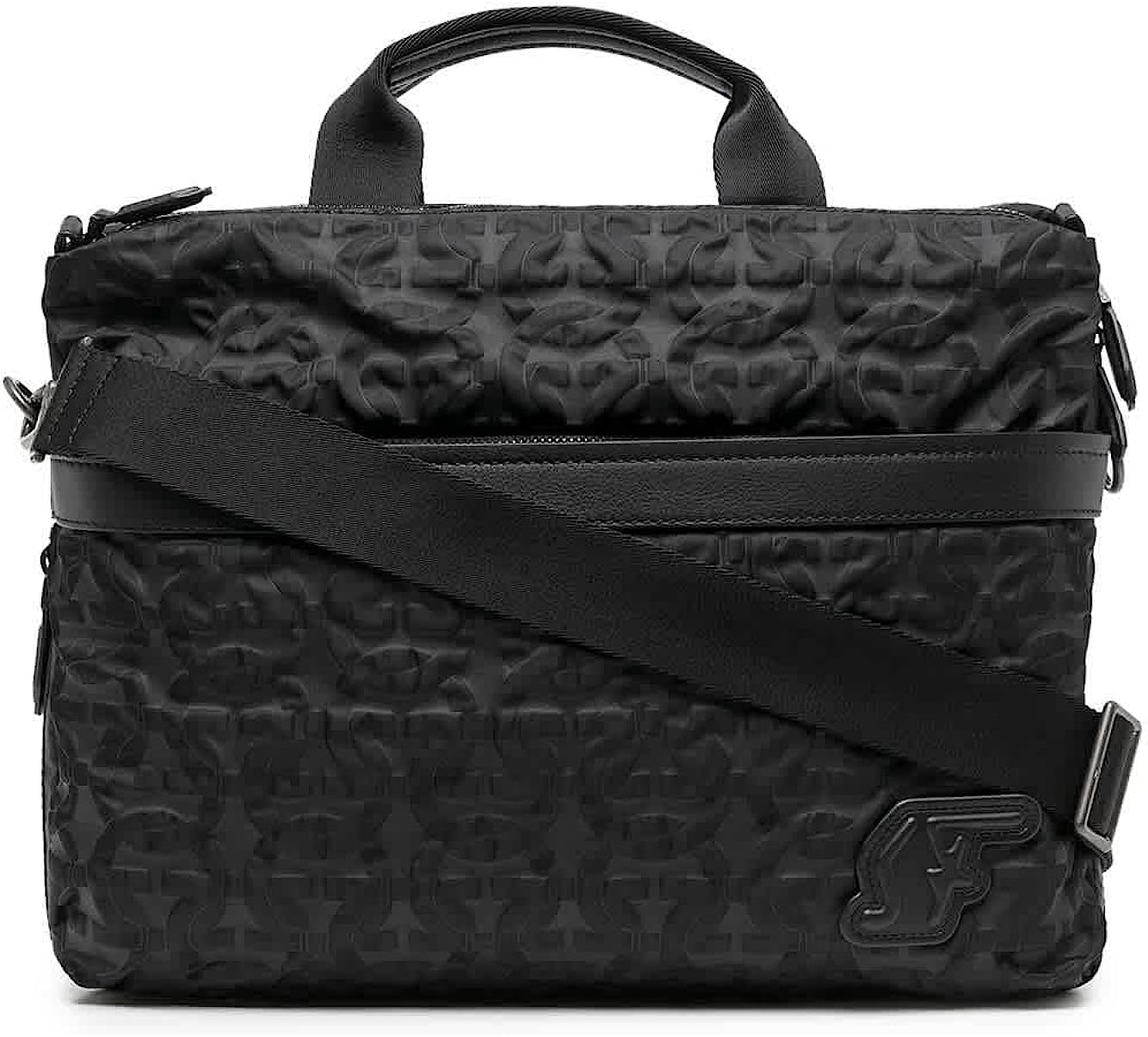 SALVATORE FERRAGAMO Nylon SF Business Bag In Black