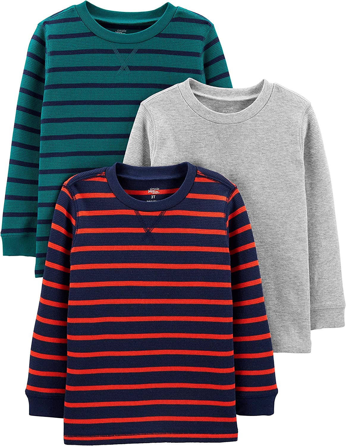 Simple Joys by Carter's Boys' Thermal Long-Sleeve Shirts, Pack of 3