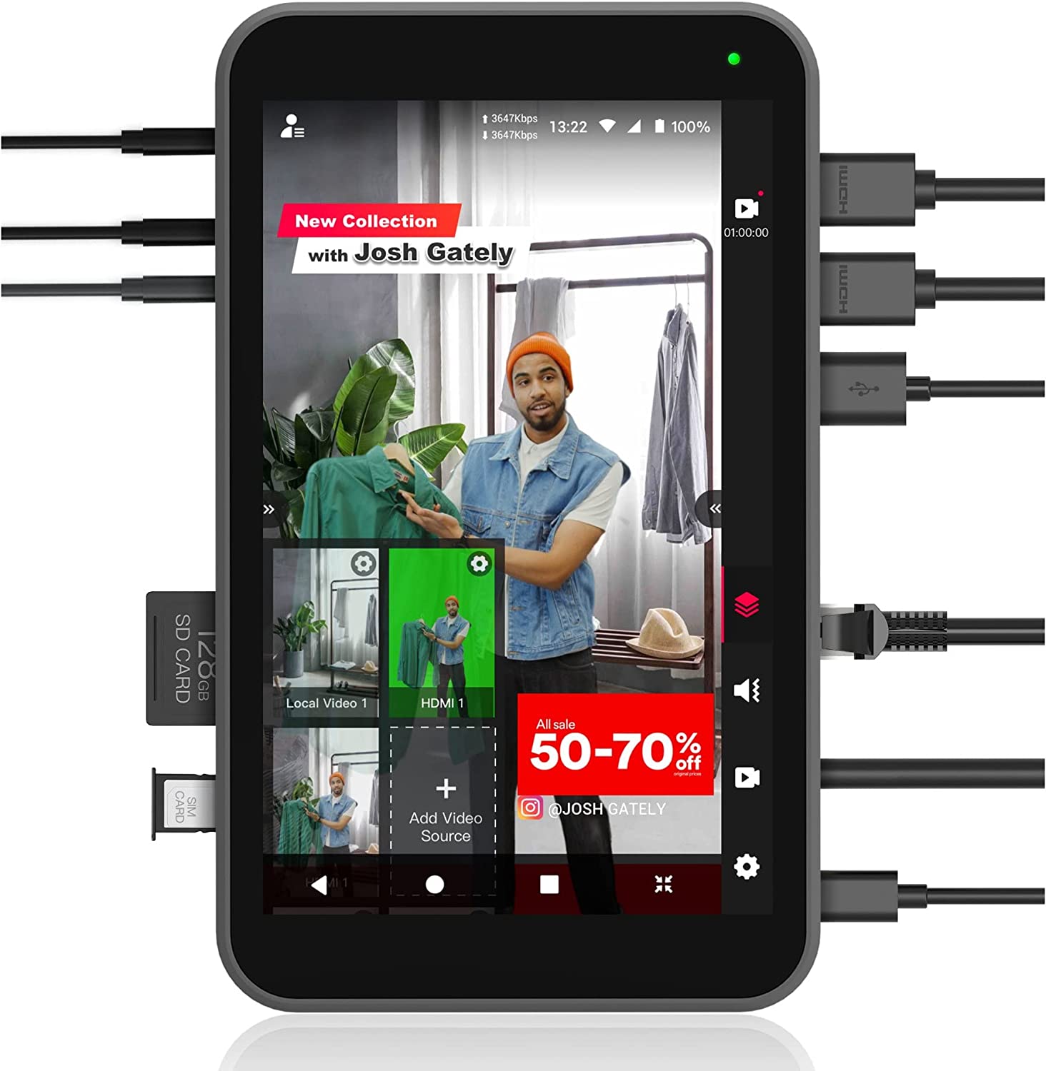 YoloLiv Instream, The Ultimate All-in-one Vertical Live Video Streaming Equipment Encoder, Switcher, Recorder, Monitor for Instagram, Tiktok