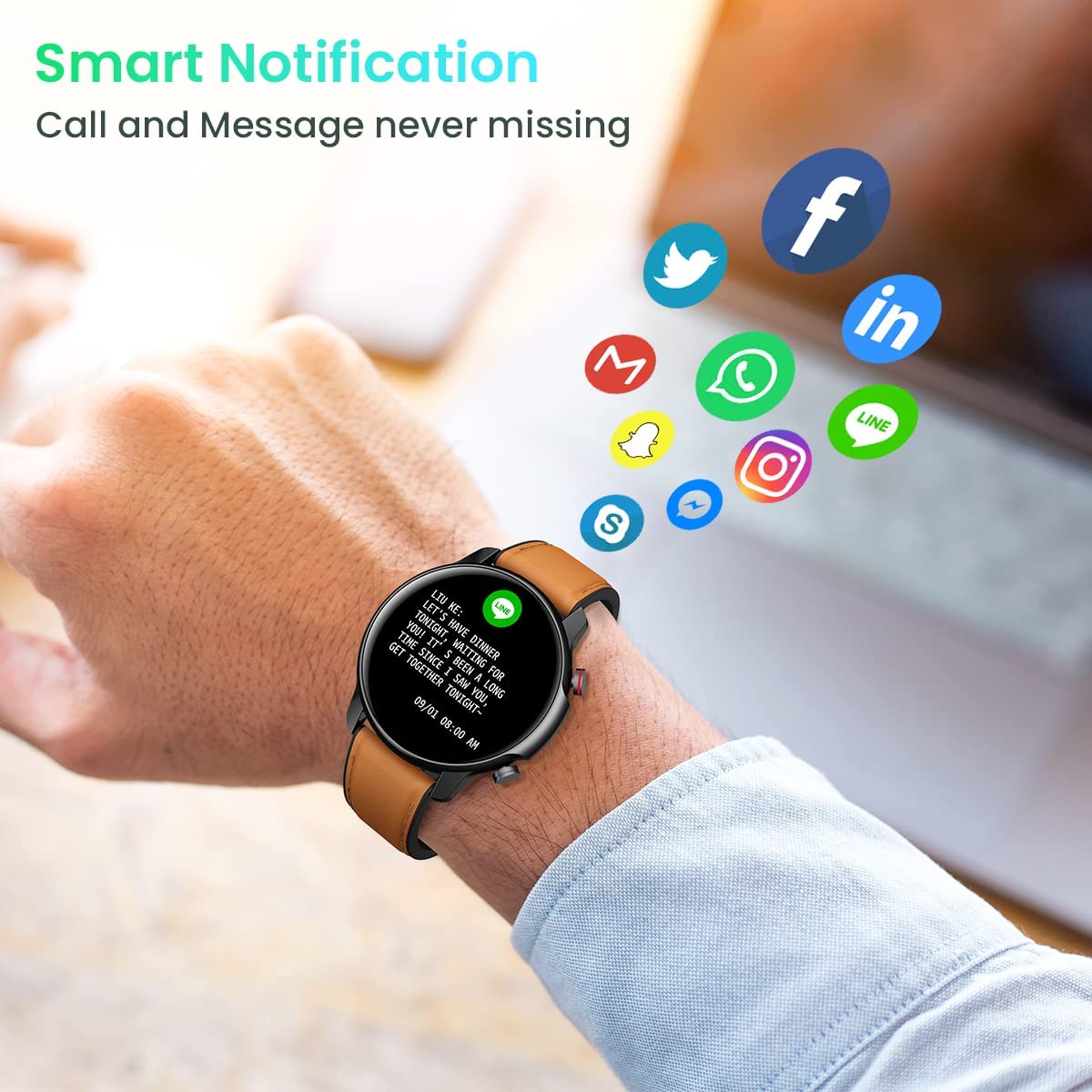 Smart Watch Fitness Tracker for Men: Smartwatch Waterproof IP68 for iOS Android Phone Heart Rate Sleep Blood Pressure Monitor Bluetooth Digital Watches Sport Running Tracker Step Counter Lager Screen