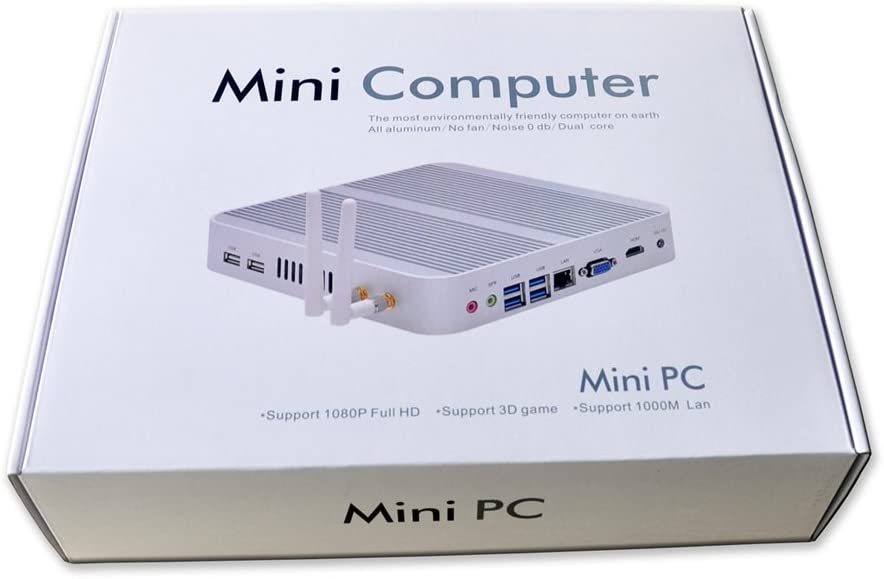 Kingdel® NC860 Mini Desktop Computer, Fanless Mini PC with Intel i7 10th Gen. CPU, 16GB RAM, 512GB SSD, 4K 4096x2304, HD Port, DP, Full Metal Case, Windows 11 Pro