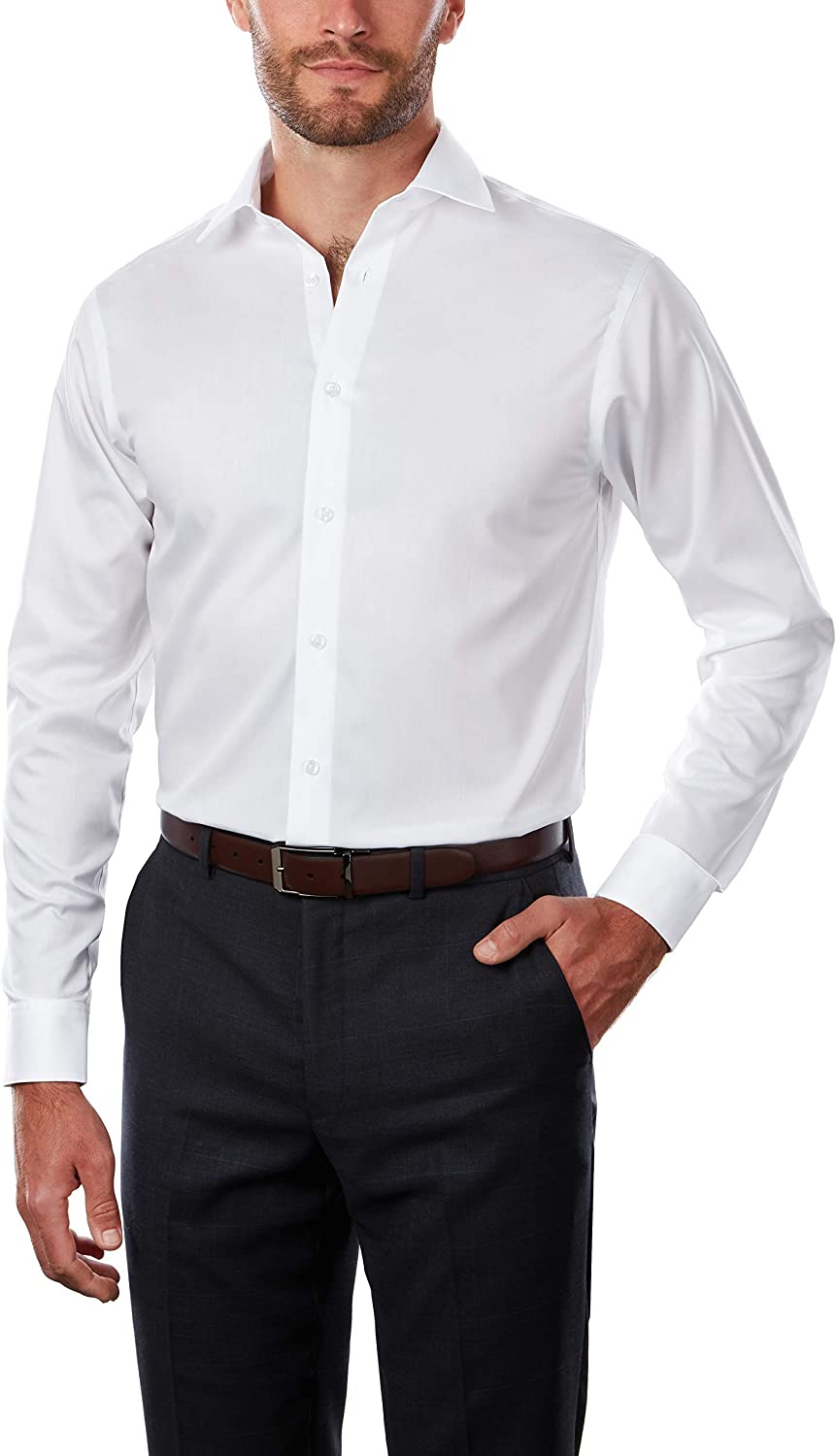 Calvin Klein Men's Dress Shirt Regular Fit Non Iron Herringbone