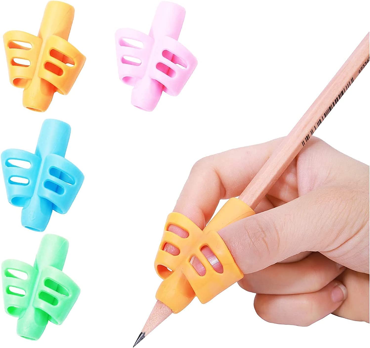ODDEL Pencil Grips - Pencil Grips for Kids Handwriting, Pencil Holders for Toddlers Children, Pen Grip for Preschool, School Supplies, Pencil Grip Posture Correction Writing Aid Tool (10PACK) (4PACK)