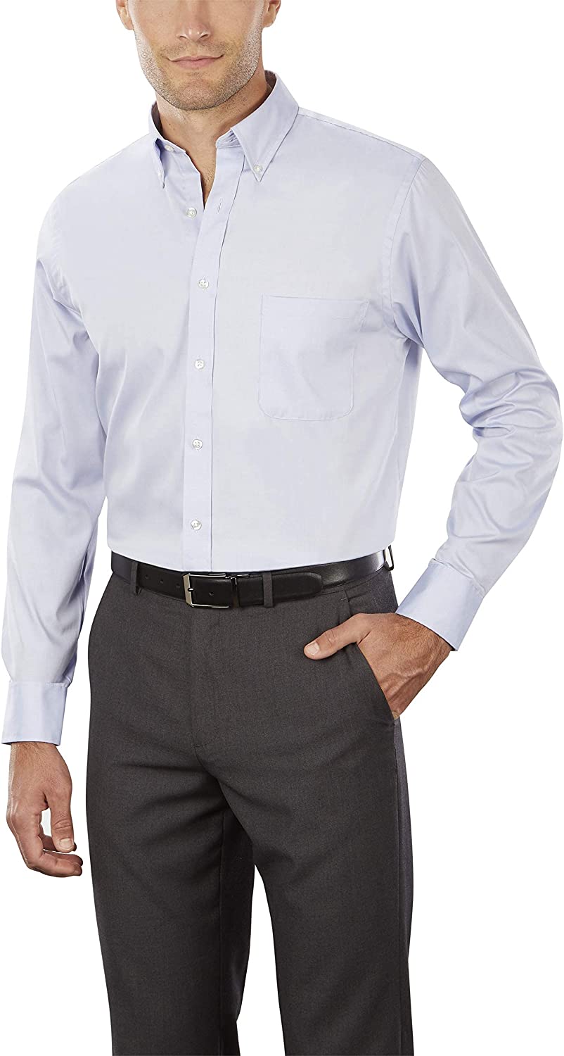 Van Heusen Men's Dress Shirt Regular Fit Pinpoint Solid