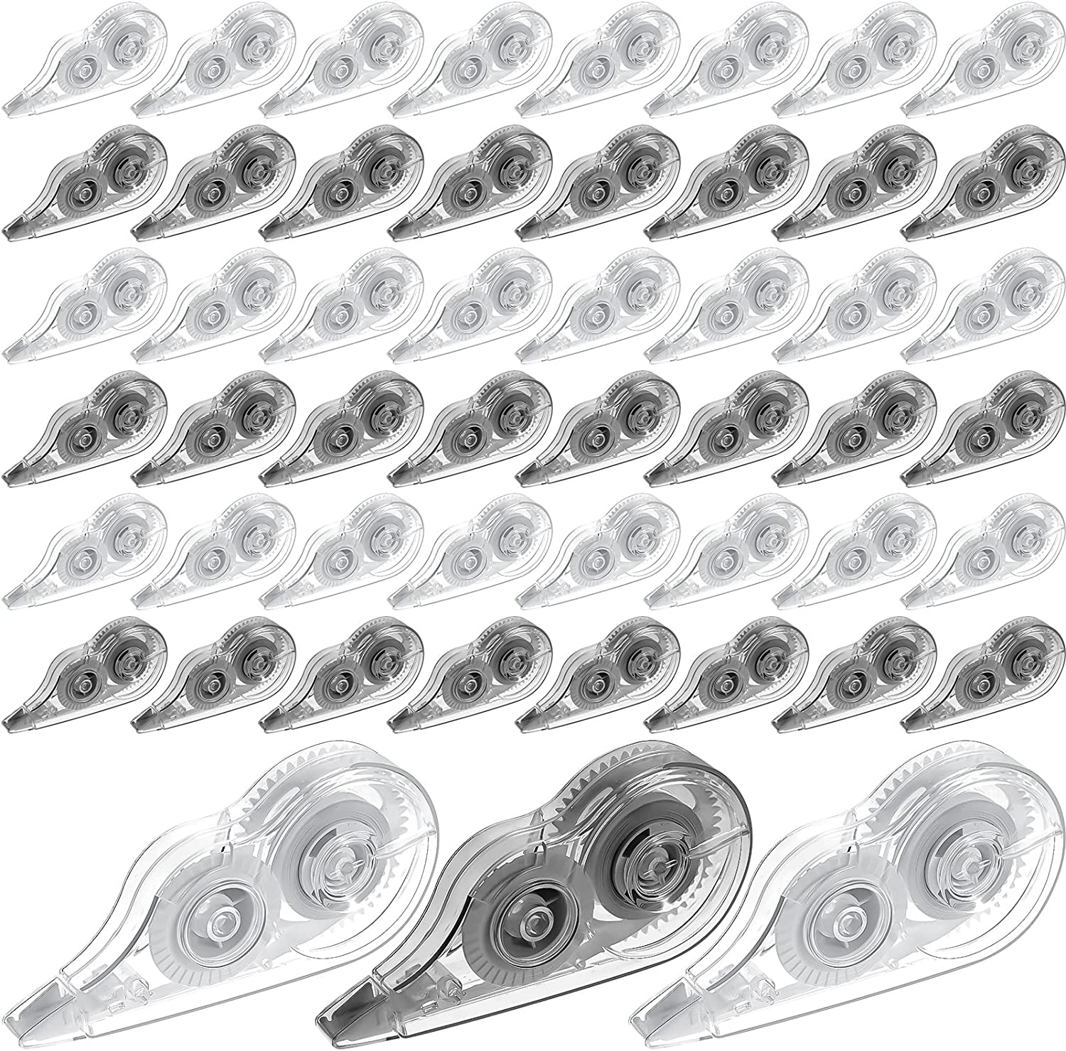 72 Pcs Correction Tape Cute Correction Tape Roller Easy to Use Education Supplies Craft Applicator for School Corrections Correct Wrong Writing (Clear, Black)