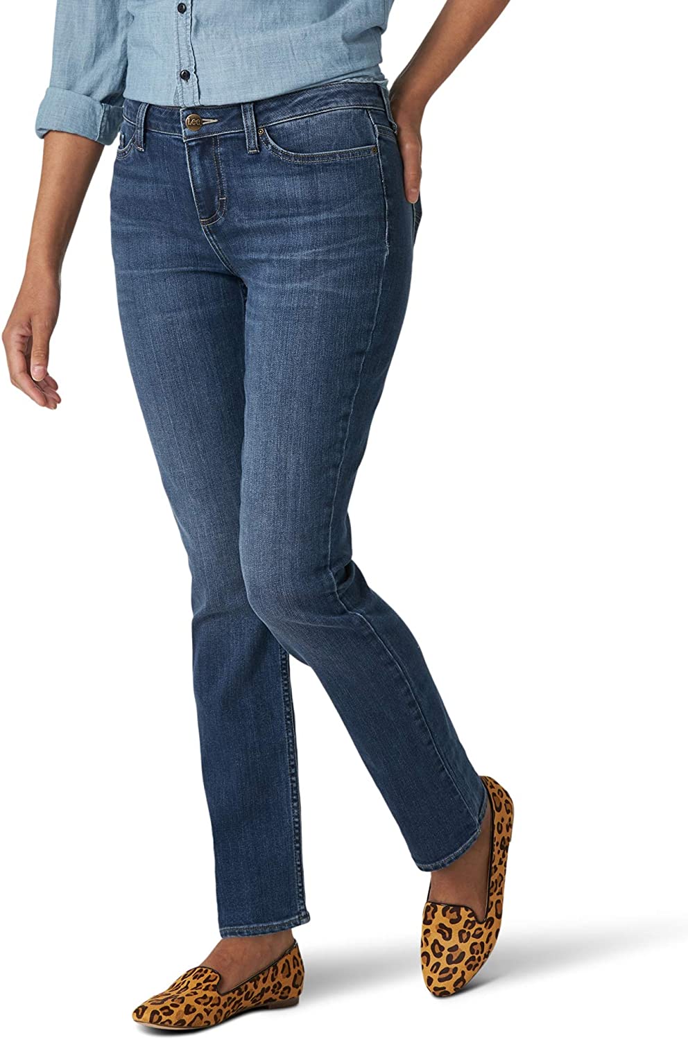 Lee Women's Petite Regular Fit Straight Leg Jean